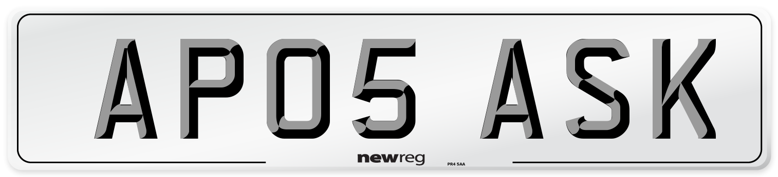 AP05 ASK Number Plate from New Reg